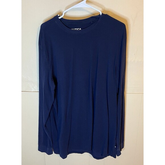 Nautica Other - Nautica Performance Tee Shirt XL Navy Long Sleeve Cotton Spandex Blend